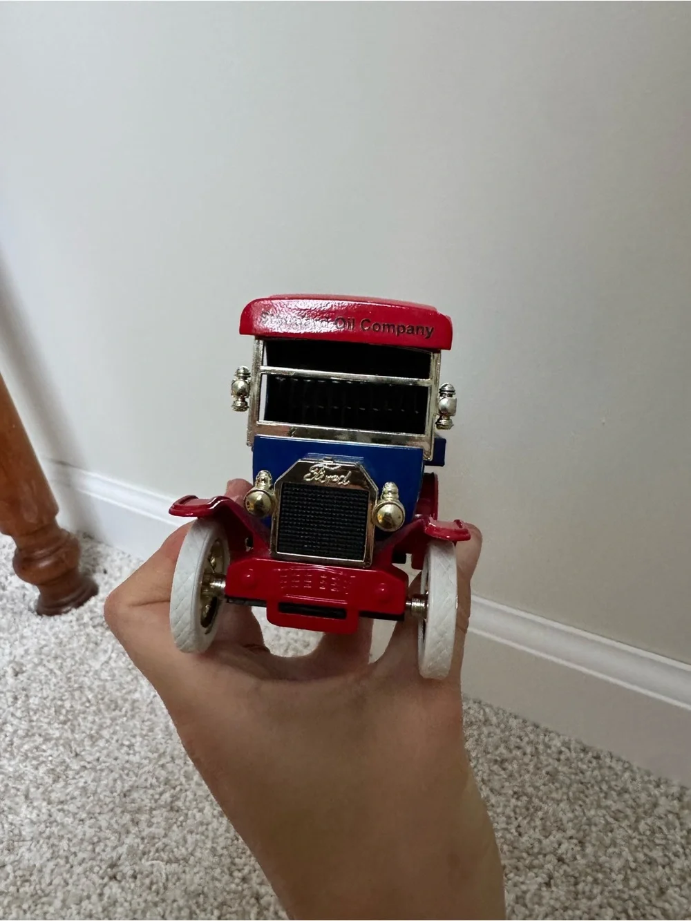 Vintage-Style Blue & Red Toy Truck